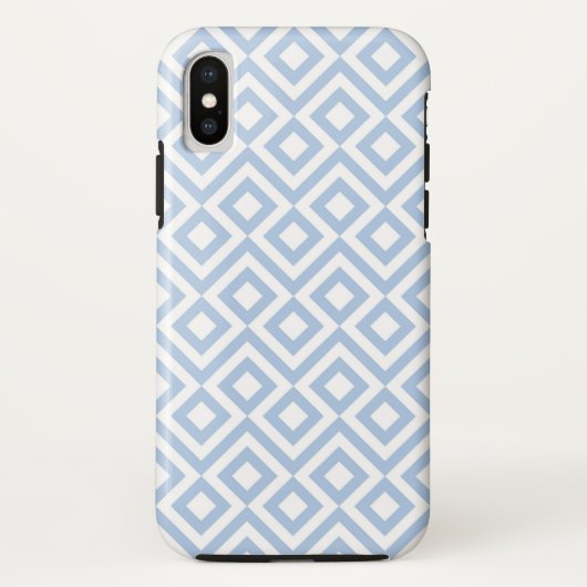 Light Blue und White Geometric Meander Case-Mate iPhone Hülle (Rückseite)
