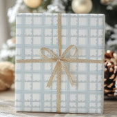 Light Blue und White Kariert Geschenkpapier
