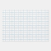 Light Blue und White Kariert Geschenkpapier Set (Vorderseite 3)