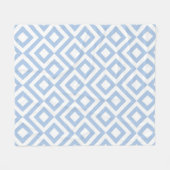 Light Blue und White Meander Fleecedecke (Vorderseite (Horizontal))