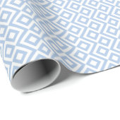 Light Blue und White Meander Geschenkpapier (Rolleneckpunkt)