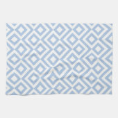 Light Blue und White Meander Geschirrtuch (Horizontal)