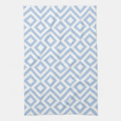 Light Blue und White Meander Geschirrtuch (Vertikal)