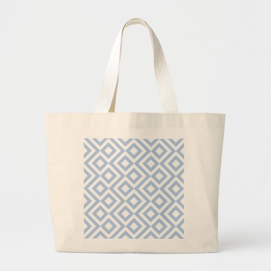 Light Blue und White Meander Jumbo Stoffbeutel (Vorne)