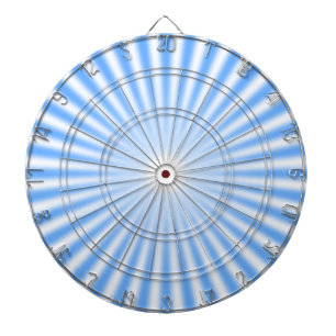 Light Blue und White Rays Dart Board Dartscheibe