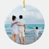 Light Blue und White Seashell Personalisiert Keramik Ornament (Hinten)