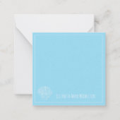 Light Blue und White Seashell Personalisiert Mitteilungskarte (Vorderseite)