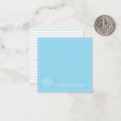 Light Blue und White Seashell Personalisiert Mitteilungskarte (Vorderseite/Rückseite Beispiel)