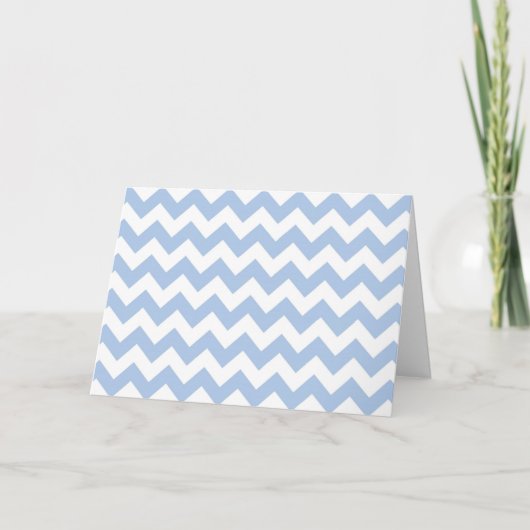 Light Blue und White Zigzag Dankeskarte (Vorderseite)