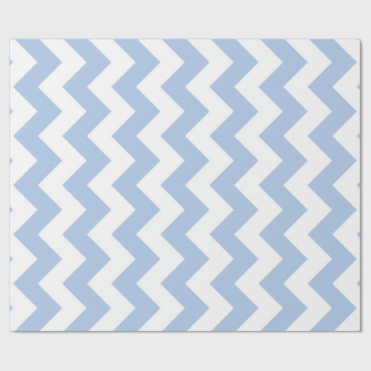 Light Blue und White Zigzag Geschenkpapier (Flach)