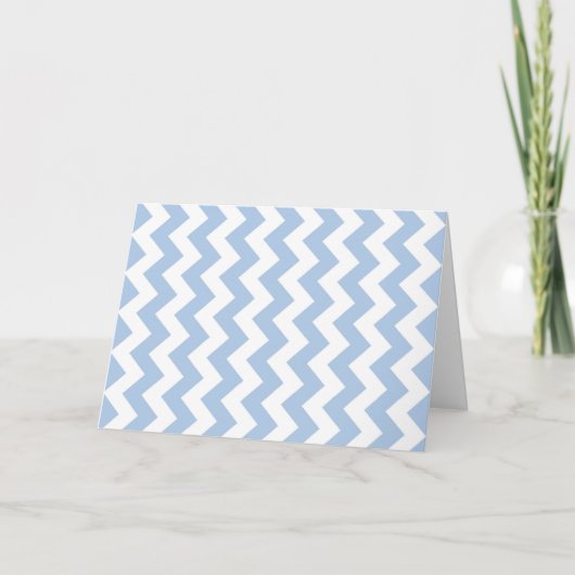 Light Blue und White Zigzag Karte (Vorderseite)