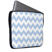 Light Blue und White Zigzag Laptopschutzhülle (Vorne Rechts)