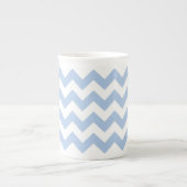 Light Blue und White Zigzag Porzellantasse (Vorderseite)
