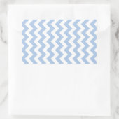 Light Blue und White Zigzag Rechteckiger Aufkleber (Tasche)