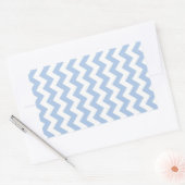 Light Blue und White Zigzag Rechteckiger Aufkleber (Umschlag)