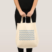 Light Blue und White Zigzag Tragetasche (Vorderseite (Produkt))