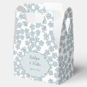 Light Blue Vergget-Me-Nots Doodle Wedding Geschenkschachtel (Geöffnet)