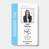 Light Blue Vertikal w Strip Security ID Employee Ausweis (Front)