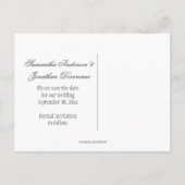 Light Blue Verziert Silver Wirbel Save the Date Ankündigungspostkarte (Rückseite)