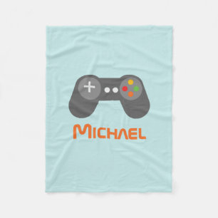 Light Blue Video Game Controller Fleecedecke