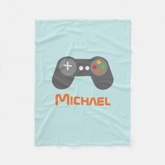 Light Blue Video Game Controller Fleecedecke (Vorderseite)