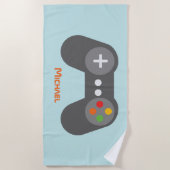 Light Blue Video Game Controller Strandtuch (Vorderseite)