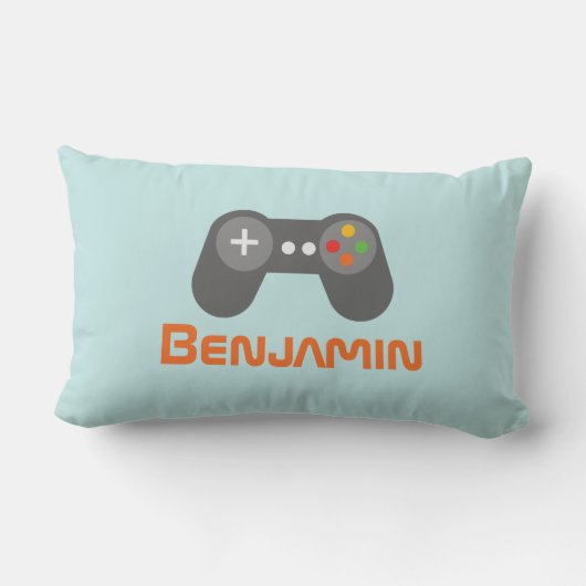 Light Blue Video Games Controller Lendenkissen (Rückseite)