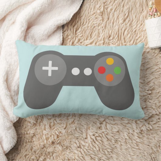 Light Blue Video Games Controller Lendenkissen (Decke)