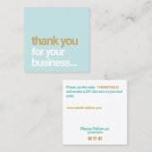 Light Blue Vielen Dank, dass Sie die Beilage des K Quadratische Visitenkarte (Vorne/Hinten)