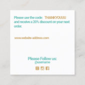 Light Blue Vielen Dank, dass Sie die Beilage des K Quadratische Visitenkarte (Rückseite)