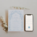 Light Blue Viktorianisch Frame Wedding Einladung<br><div class="desc">Eleganter Viktorianisch Inspirierter heller Blue Rahmen,  Hochzeitseinladung. Template Features,  trendige Typografie mit Details Vorlage auf der Rückseite.</div>
