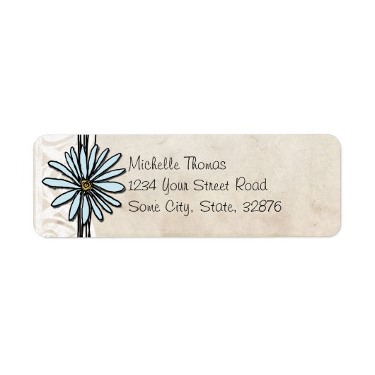 Light Blue Vintag Daisy Wedding Address (Vorne)
