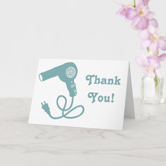 Light Blue Vintage Hairdryer Custom Thank You Karte (Orchidee)