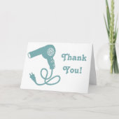 Light Blue Vintage Hairdryer Custom Thank You Karte (Vorderseite)
