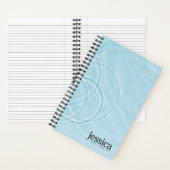 Light Blue Water Ripple Rounded Modern Typografy Notizblock (Innen)