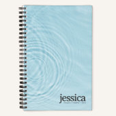 Light Blue Water Ripple Rounded Modern Typografy Notizblock (Vorderseite)