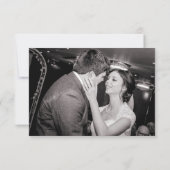 Light Blue Watercolor Black Script Foto Wedding Dankeskarte (Rückseite)