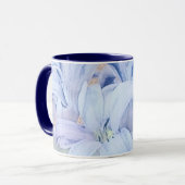 Light Blue Watercolor Blume Tasse (Vorderseite Links)