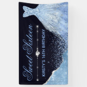 Light Blue Watercolor Dress & Glam Edge Sweet 16 Banner (Vertikal)