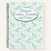 Light Blue Watercolor Eucalyptus Rezept Buch (Vorderseite)