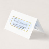 Light Blue Watercolor Modern Gold Dankeschön Karte (Vorderseite)