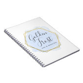 Light Blue Watercolor & Modern Gold Geometric Chic Notizblock (Rechte Seite)