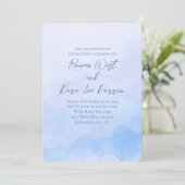Light Blue Watercolor Ombre Malerei Hochzeit Einladung (Stehend Vorderseite)