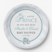 Light Blue Watercolor Prince Baby Shower Pappteller (Vorderseite)