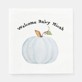 Light Blue Watercolor Pumpkin Baby Dusche Napkin Serviette