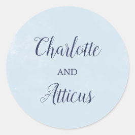 Light Blue Watercolor Wedding Umschlag Aufkleber