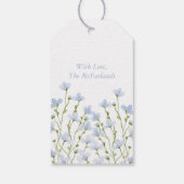 Light Blue Watercolor Wildblume Geschenkanhänger (Rückseite)