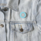 Light Blue Wave Custom Monogram Button (Beispiel)