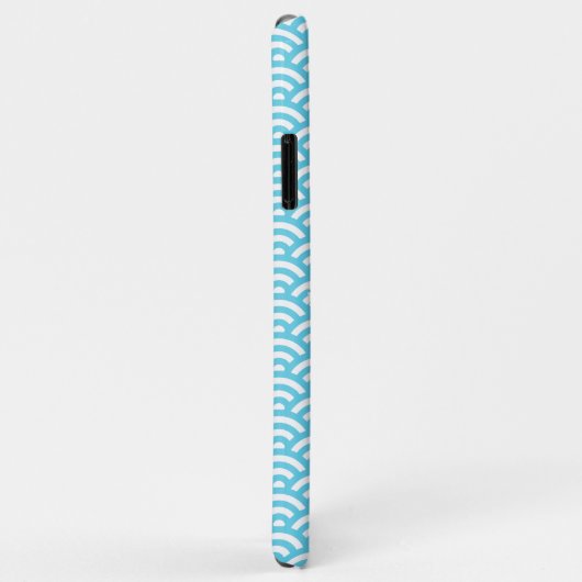 Light Blue Wave Custom Monogram Case-Mate iPhone Hülle (Hinten/Rechts)