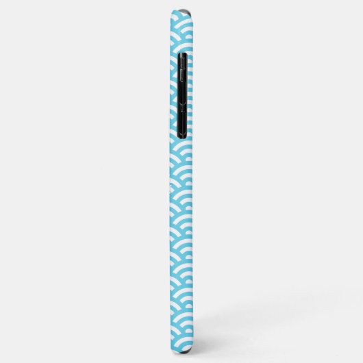 Light Blue Wave Custom Monogram Case-Mate iPhone Hülle (Hinten/Links)